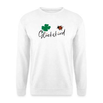 Glückskind Kleeblatt Glück - Unisex Pullover - Weiß - Vorne