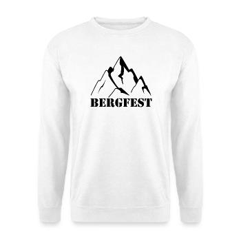 Abstraktes Bergfest Design - Unisex Pullover - Weiß - Vorne