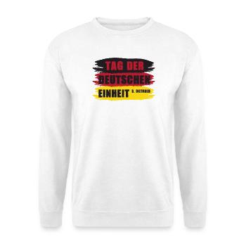 Tag der deutschen Einheit 1990 Deutsche Einheit - Unisex Pullover - Weiß - Vorne - Alina (178cm) & Michal (187cm)