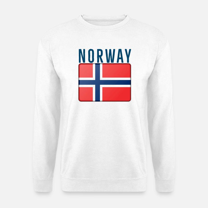 Norwegen Flagge mit Schriftzug - Unisex Pullover - Weiß