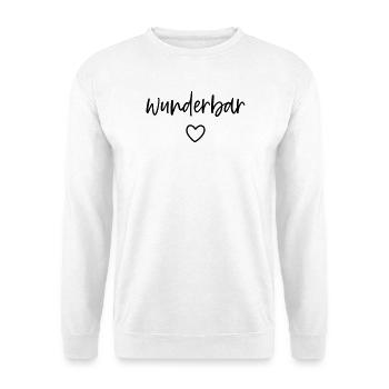 wunderbar Herz - Unisex Pullover - Weiß - Vorne