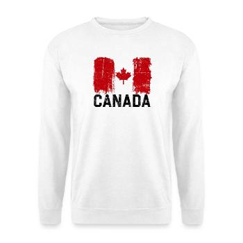 Grunge-Kanada-Flagge Ahornblatt-Kunst - Unisex Pullover - Weiß - Vorne