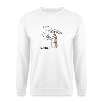 Elektrischer Handschuh mit Desinfektionsmittel - Unisex Pullover - Weiß - Vorne - Alina (178cm) & Michal (187cm)