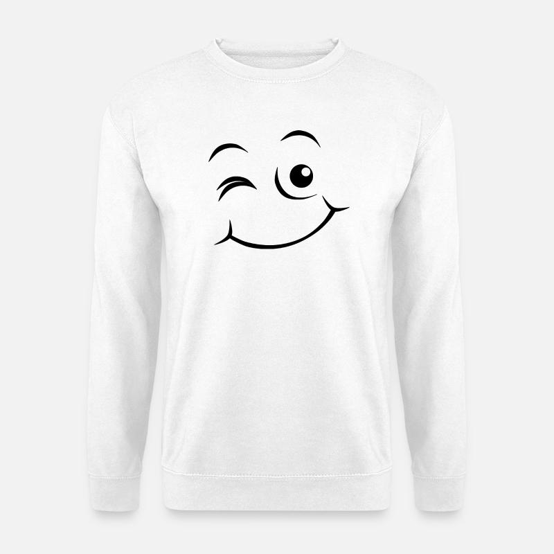 Emoticon Glückliches Gesicht - Unisex Pullover - Weiß