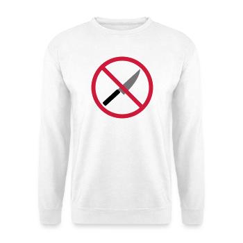 Forbidden sign knife - Unisex Sweatshirt - white - Front