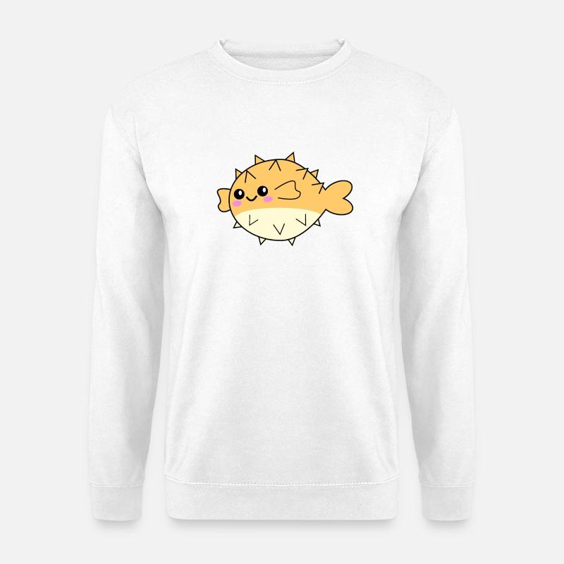 Kugelfisch niedliches Tier - Unisex Pullover - Weiß