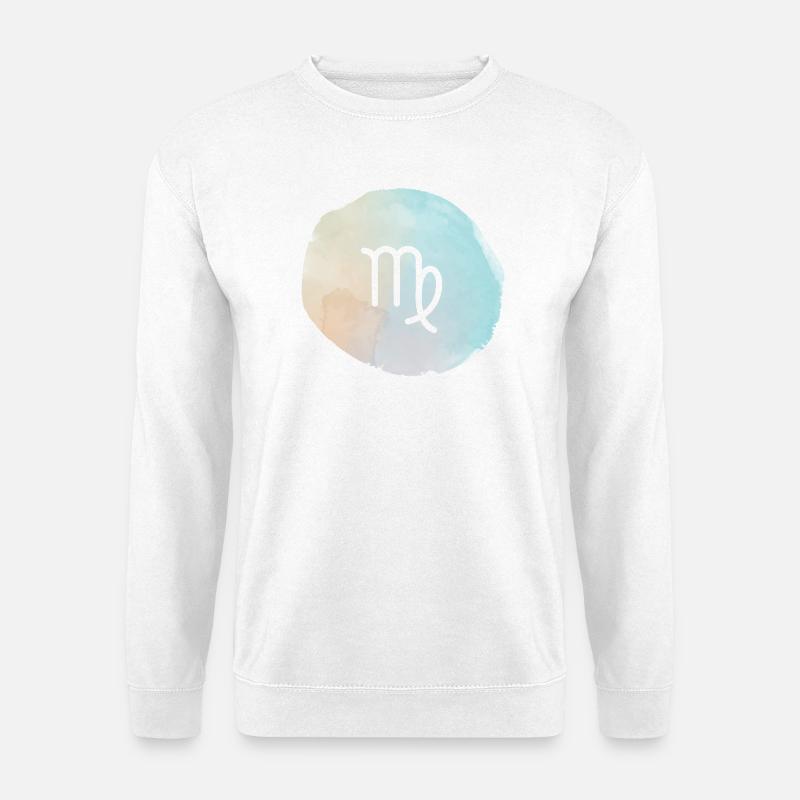 Jungfrau-Glyphe in Pastell-Aquarell - Unisex Pullover - Weiß
