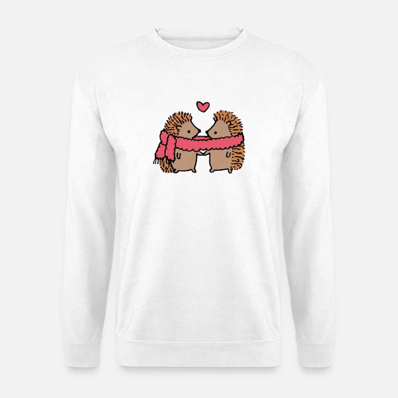 Kuschelige Igel mit Herzmotiv - Unisex Pullover - Weiß