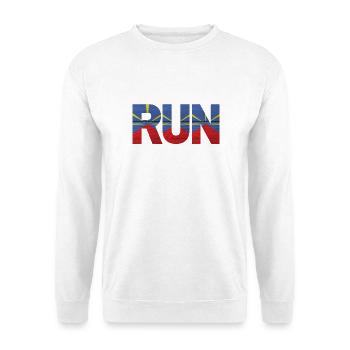 Run île de la Réunion drapeau - Sweat-shirt Unisexe - blanc - Devant