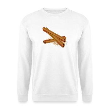Three nice cinnamon sticks with cinnamon powder - Unisex Sweatshirt - white - Front