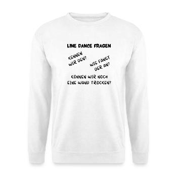Line Dance Fragen: Kennen wir den, wie fängt er an - Unisex Pullover - Weiß - Vorne
