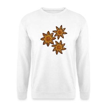 Drei leuchtende Sternanis - Gewürz und Heilpflanze - Unisex Pullover - Weiß - Vorne
