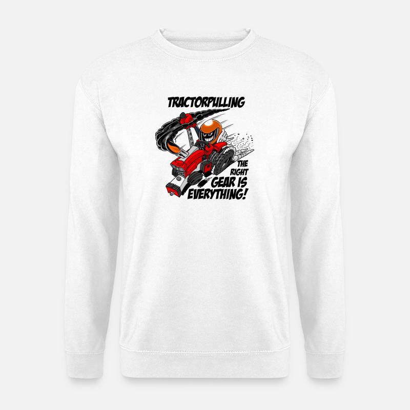 0966 tractor pulling - Unisex Sweatshirt - white