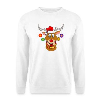 Joyeux Noël Rudolf Rennes bals de Noël - Sweat-shirt Unisexe - blanc - Devant