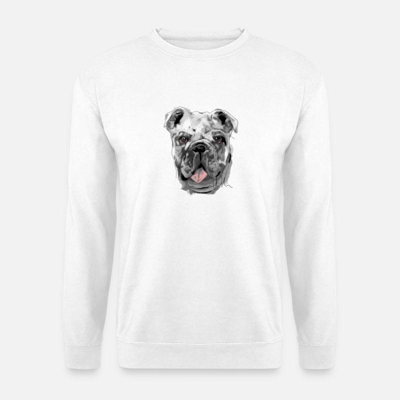 Bulldogge - Unisex Pullover - Weiß