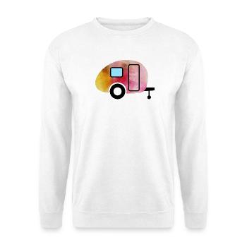 Caravan Aquarell Wohnwagen Camping - Unisex Pullover - Weiß - Vorne