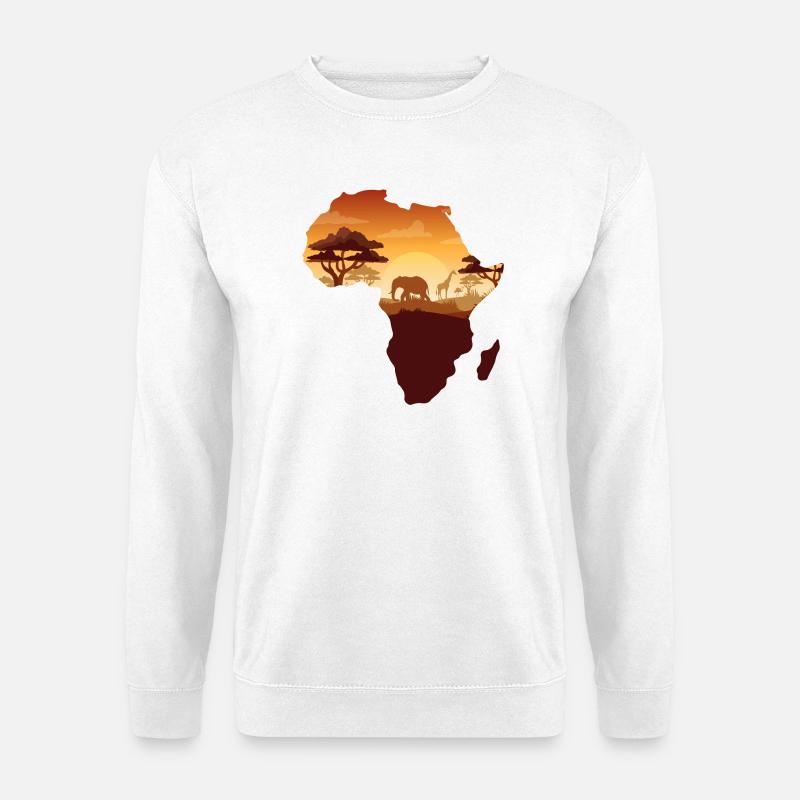 African Safari Map - Unisex Sweatshirt - white