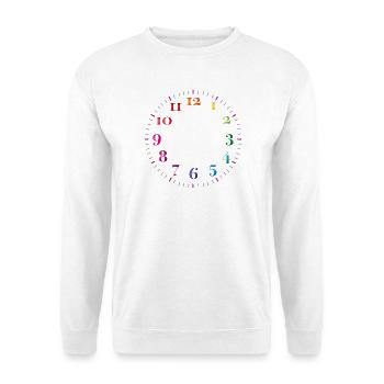 Cadran avec chiffres colorés sans aiguilles d'horloge - Sweat-shirt Unisexe - blanc - Devant