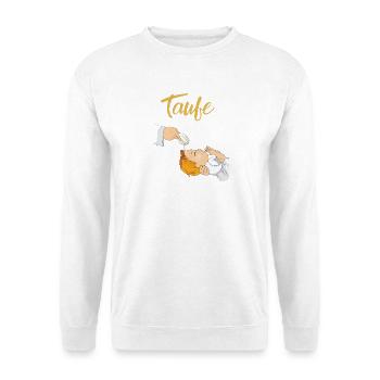 Taufe Kindstaufe Symbole Baby Wasser taufen - Unisex Pullover - Weiß - Vorne - Alina (178cm) & Michal (187cm)