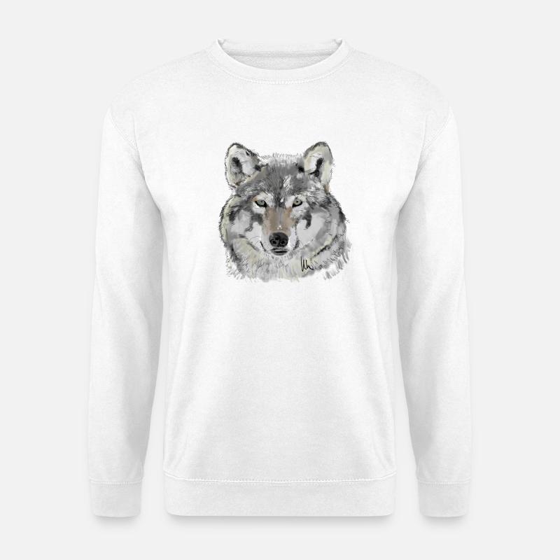 Wolf - Unisex Pullover - Weiß