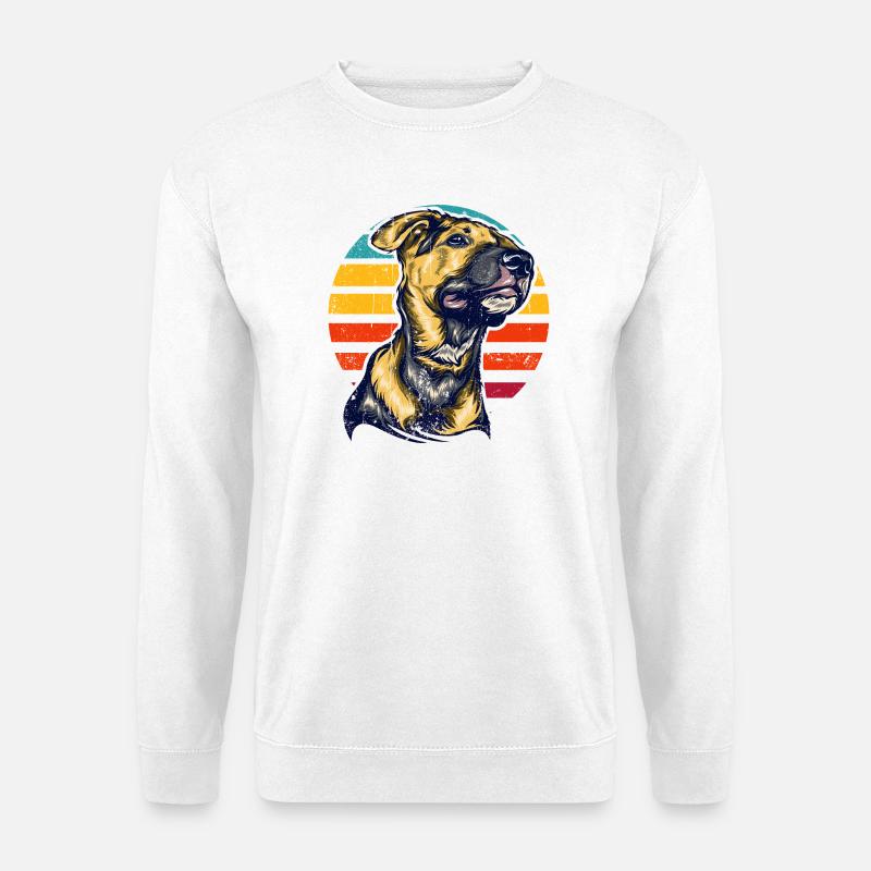 Sunset Hound Porträt - Unisex Pullover - Weiß