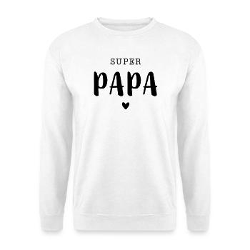 Super Papa mit Herz - Unisex Pullover - Weiß - Vorne