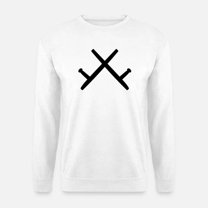 Kobudo zwei Tonfas Schattenbild - Unisex Pullover - Weiß