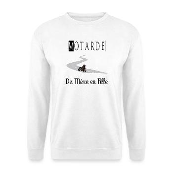 Motarde de Mère en Fille Moto - Sweat-shirt Unisexe - blanc - Devant