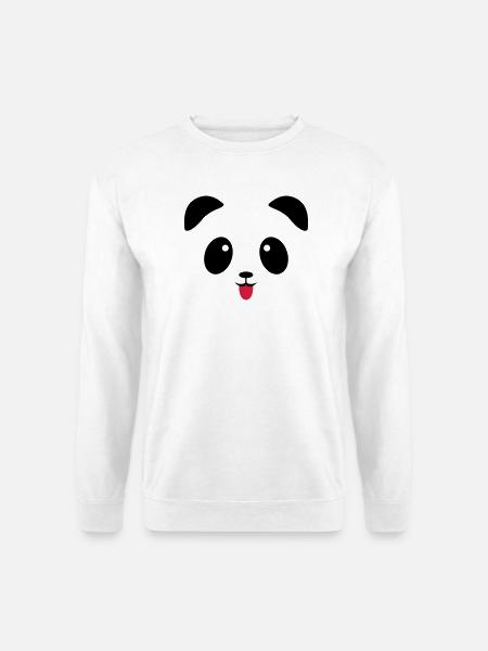 Panda face tongue - Unisex Sweatshirt - white