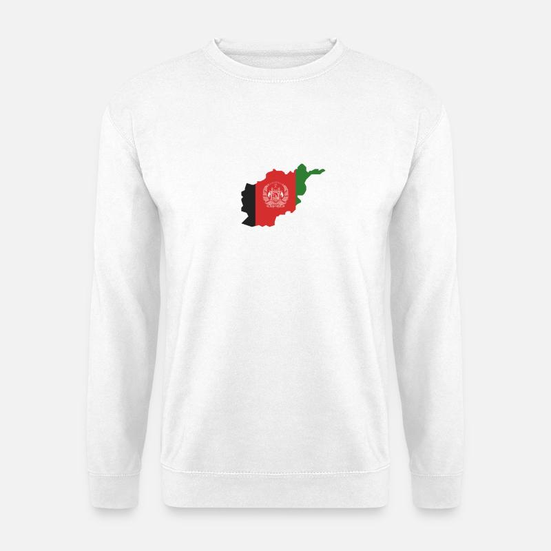 Afghan flag map design - Unisex Sweatshirt - white