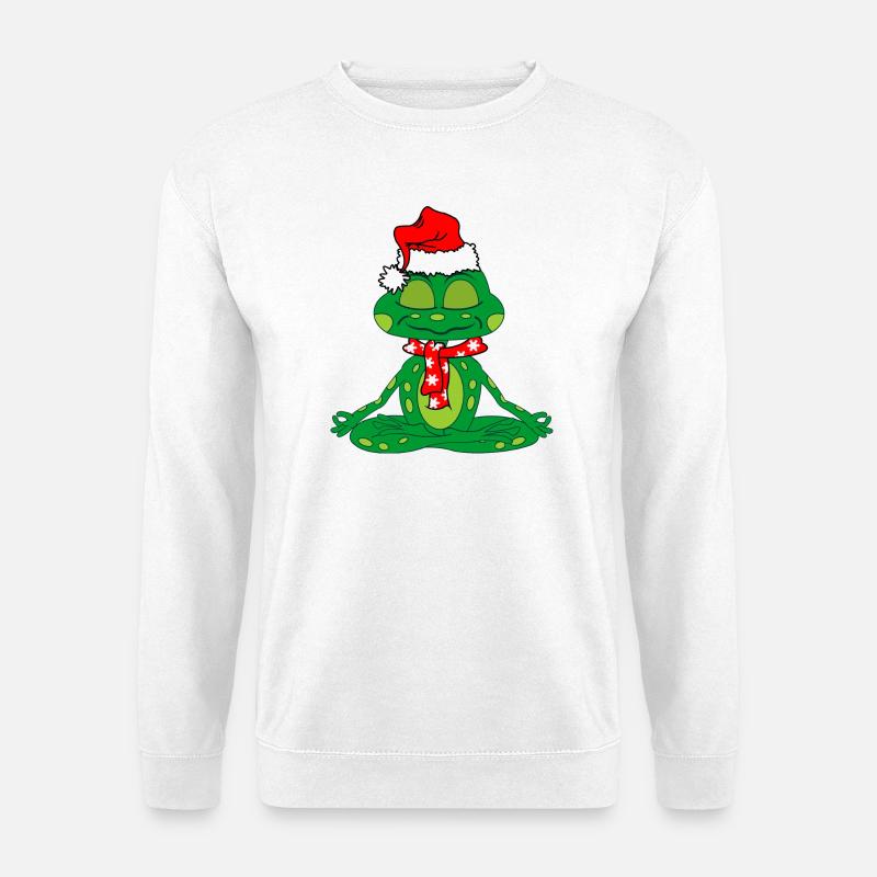Meditation Frosch Weihnachten - Unisex Pullover - Weiß