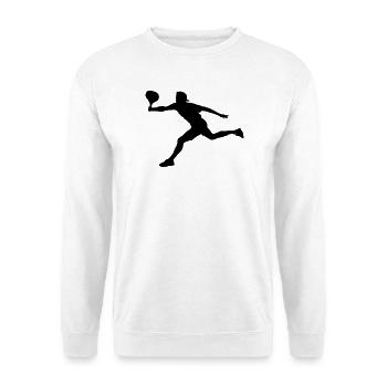 Tennisspieler in Aktion Spieler Schattenbild - Unisex Pullover - Weiß - Vorne