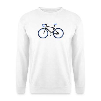 Nouveau vélo avec volant sport bleu et selle sport - Sweat-shirt Unisexe - blanc - Devant