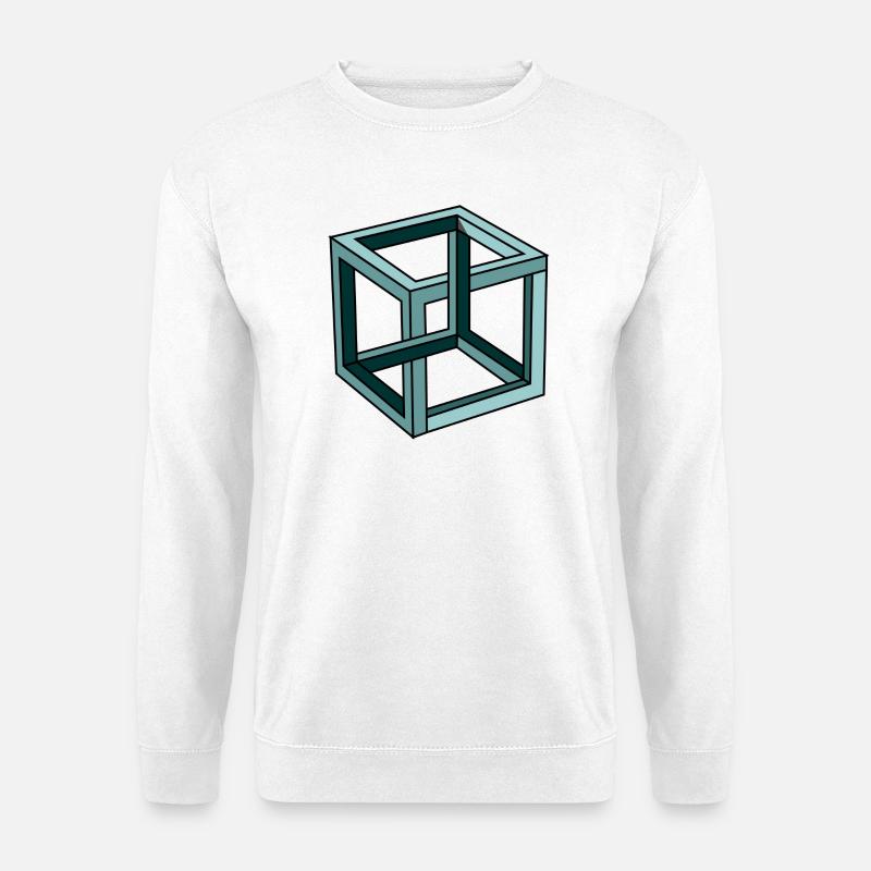 Escher Impossible Cube - Unisex Sweatshirt - white