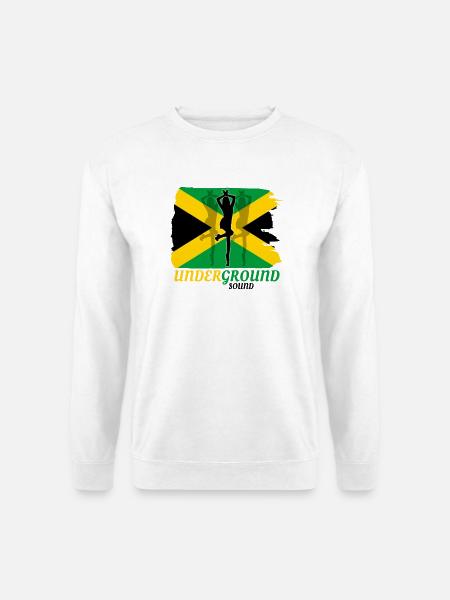 Untergrund Jamaika Flaggen-Sprint - Unisex Pullover - Weiß