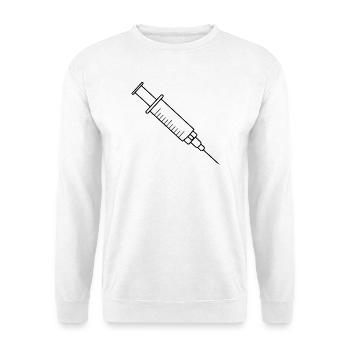 Impfspritze mit Medikamenten und Nadel - Unisex Pullover - Weiß - Vorne