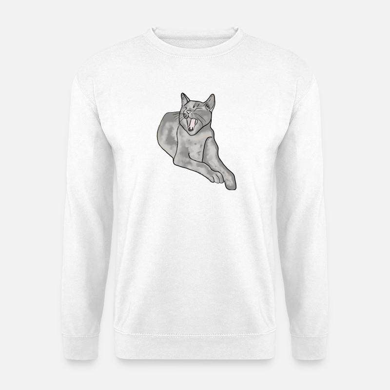 chat - Sweat-shirt Unisexe - blanc