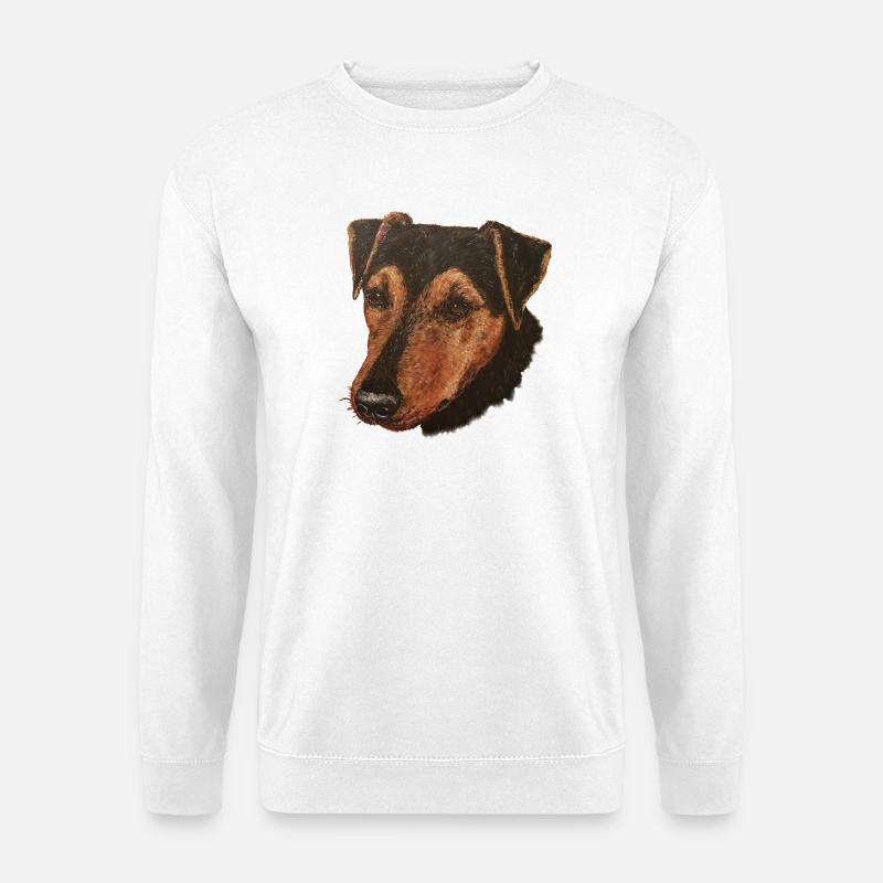 Jagdterrier Portrait - Unisex Pullover - Weiß