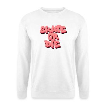 Skate Or Die – Skateboard Streetwear - Unisex Pullover - Weiß - Vorne - Alina (178cm) & Michal (187cm)