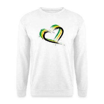 Drapeau de brosse de coeur de la Jamaïque - Sweat-shirt Unisexe - blanc - Devant