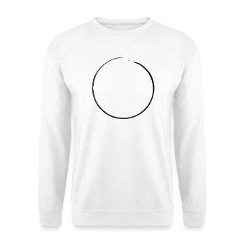offener schwarzer Kreis | Schmutzrand - Unisex Pullover - Weiß - Vorne