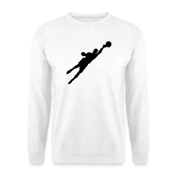 Football player keeper who jumps after the ball plenty i - Unisex Sweatshirt - white - Front