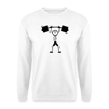 Weight training weightlifter logo, emblem - Unisex Sweatshirt - white - Front
