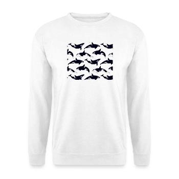 Schwarzweiße Orca Mustermuster - Unisex Pullover - Weiß - Vorne