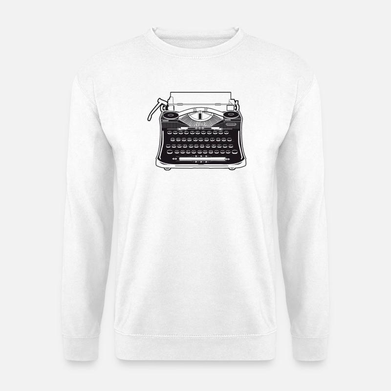 nostalgische antike Schreibmaschine im Retro Stil - Unisex Pullover - Weiß