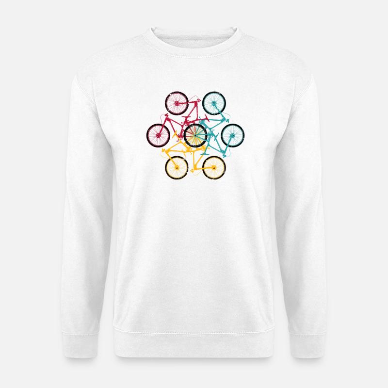Lebendige Fahrrad-Mandala - Unisex Pullover - Weiß
