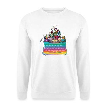 motley antique typewriter with letters - Unisex Sweatshirt - white - Front
