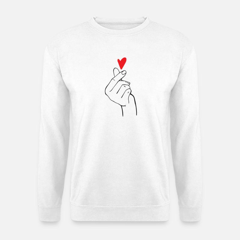K-Pop Finger Heart - Unisex Pullover - Weiß