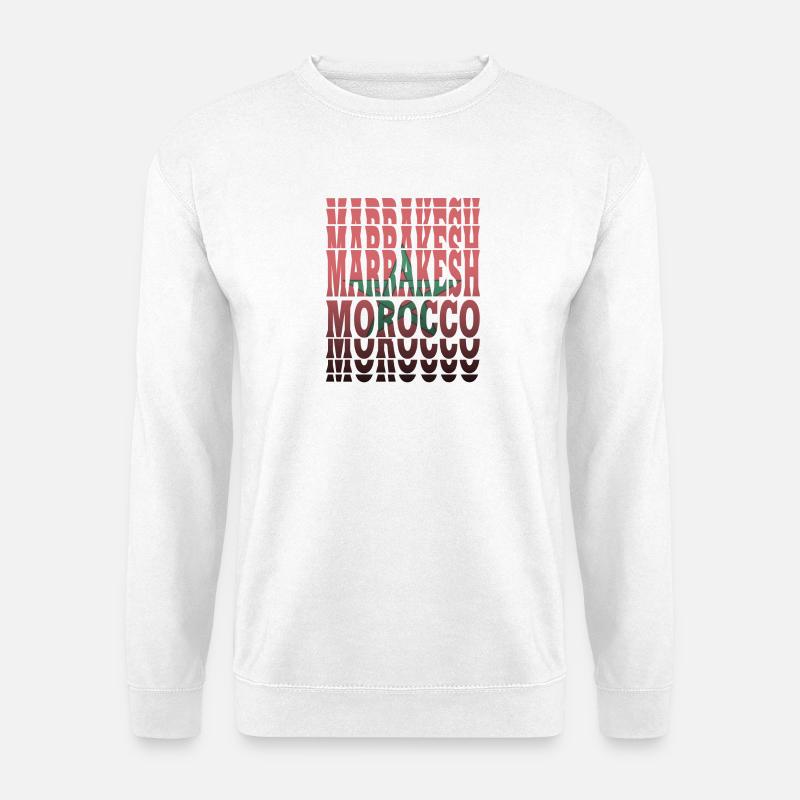 Marrakesch Marokko Flaggen Design / Geschenkidee - Unisex Pullover - Weiß