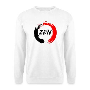 Zen geschrieben in enso zen Kreis rot und schwarz - Unisex Pullover - Weiß - Vorne
